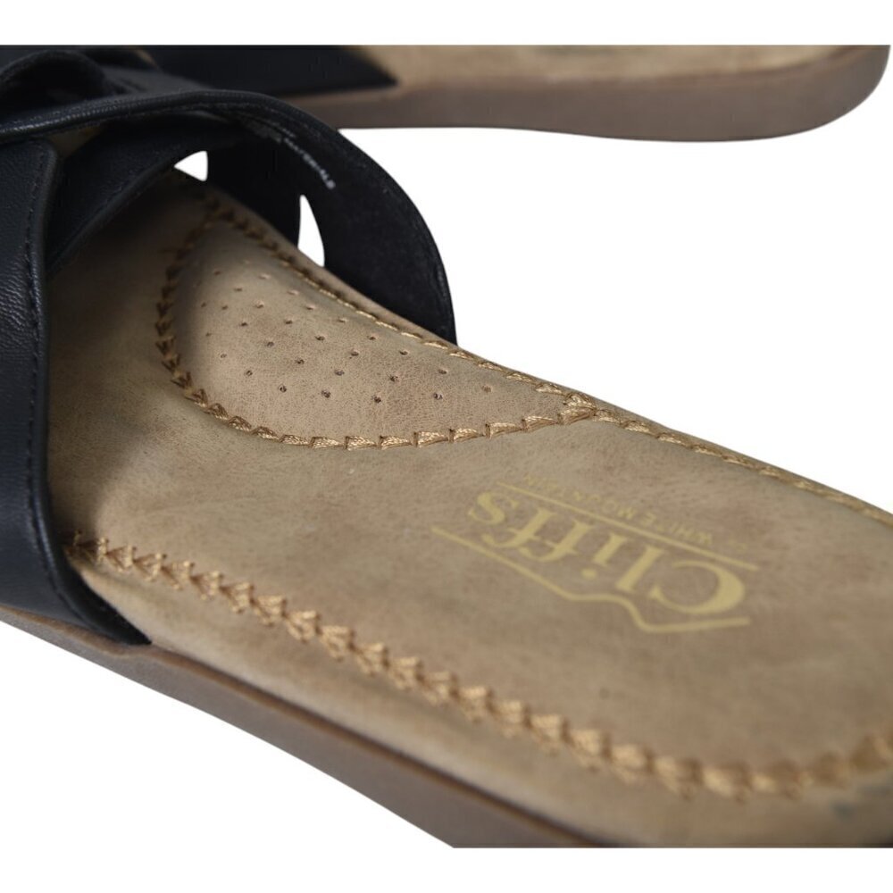 Cliffs by White Mountain Slide Sandal Black Cushioned Size 6.5 - Picture 7 of 9